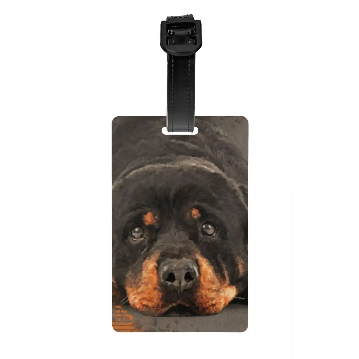 Custom Cute Rottweiler Dog Luggage Tags Custom Animal Baggage Tags Privacy Cover ID Label