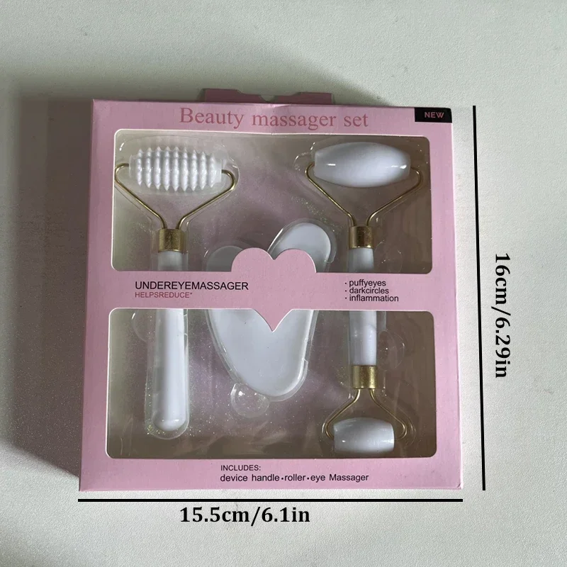 1박스 페이스 마사지 롤러 괄사 보드 레진 스크래퍼 주름 제거 마사지 롤러 얼굴 리프팅 바디 슬림 스킨 케어 세트