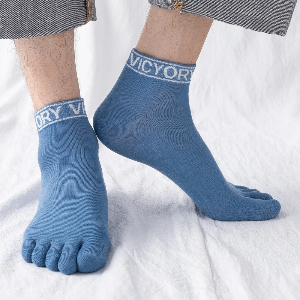 5 Pairs Five Finger Socks Men Spring Summer Toe Socks High Quality Cotton Sports Ankle Socks with Separate Fingers