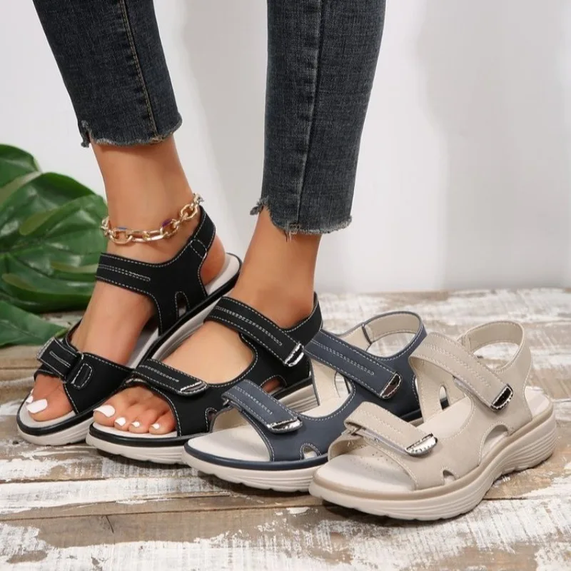 Summer Wedge Sandals for Women 2025 New Fashion Non Slip Beach Shoes Woman Lightweight Casual Platform Plus Size Sandals Women image 4