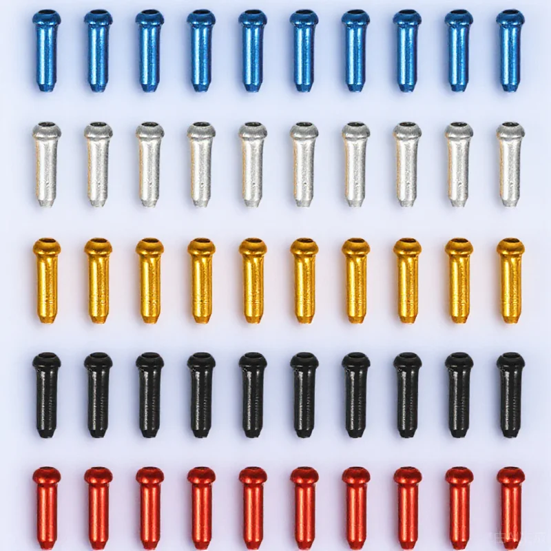 

50pcs Brake Cable End Caps For Bike Durable Aluminum Alloy Tips Compatible With Most Bicycle Brake Systems Gear Cables