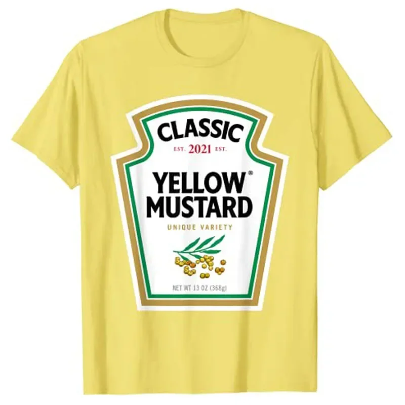 Aesthetic Clothe Yellow Mustard DIY Ketchup Apparel Condiments Couples Group Halloween Costume T-Shirt harajuku graphic t shirts