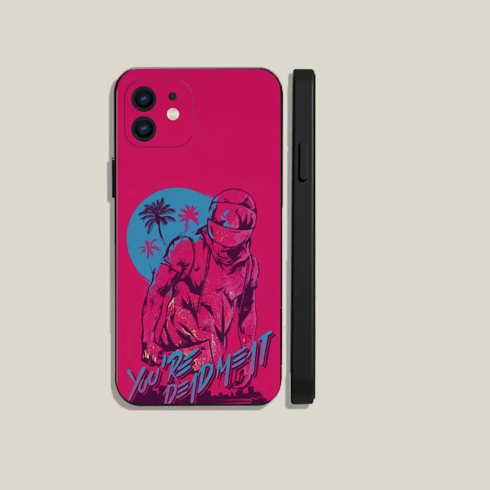 H-Hotline Miami Game Phone Case For iPhone 15,14,13,12,11,Plus,Pro Max,XS,X,XR,SE,Mini,8,7 Soft Silicone Black Cover