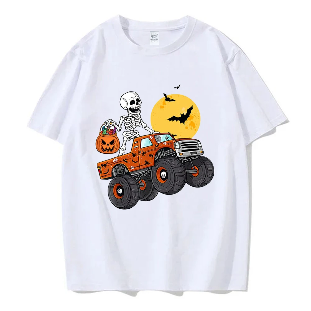 Happy Halloween Trick or Treat T-shirt Cute Jack-O-Lantern Witch Ghost Spider Halloween Cat Human Skeleton Man Woman Best Gift