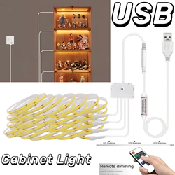 USB COB LED Strip with Dimmable RF Remote 5V 320LEDs Flexible LED Strip Light for Wall / Under Cabinet Decor Linear Lighting
