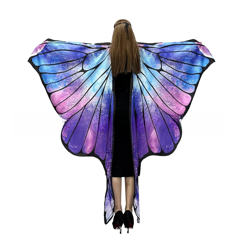 Butterfly Costume for Women Wings Adults Fairy Cape Halloween Blue Shawl Carnivals Masquerade Party Festival Cosplay Elegant New