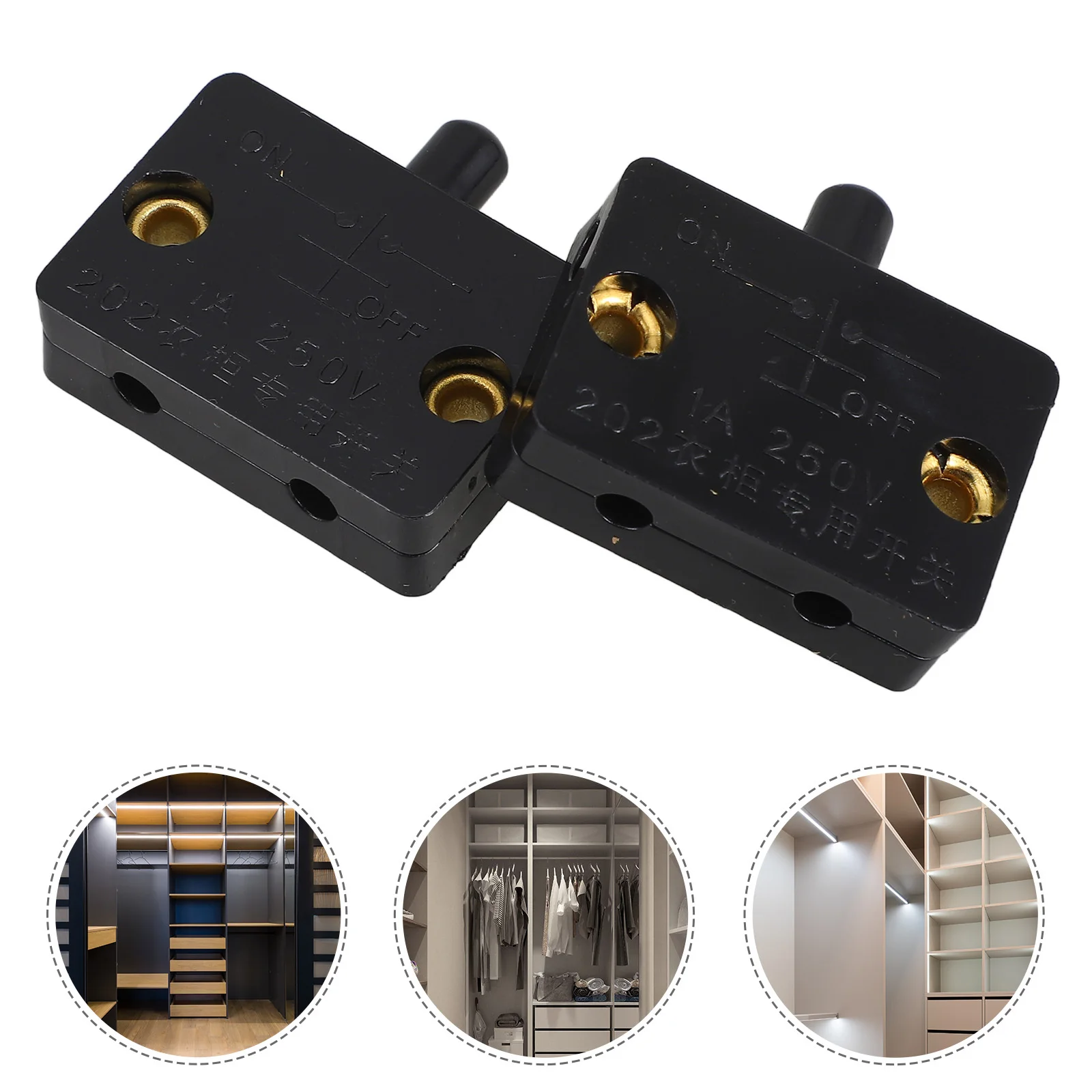 

2Pcs Automatic Closet Door Light Switch Cabinet Touch Switch Wardrobe Cabinet Door Activated Light Control Sensor
