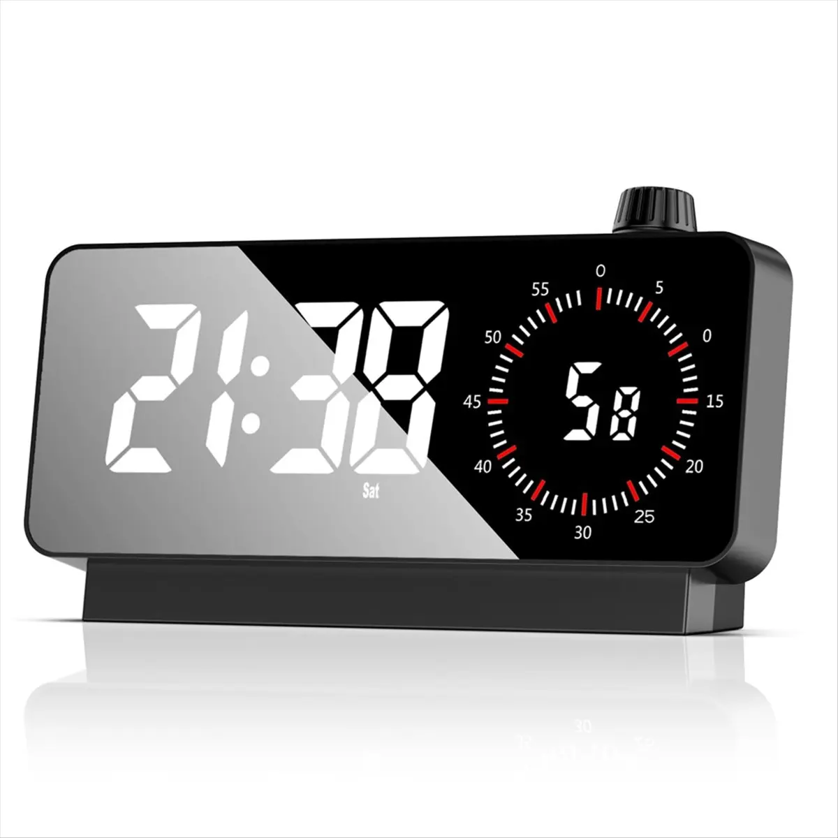 A32I Alarm Clock with Timer: Digital Desk Clock Battery Operated Countdown for Study Office-Alarm Clocks for Bedrooms Black