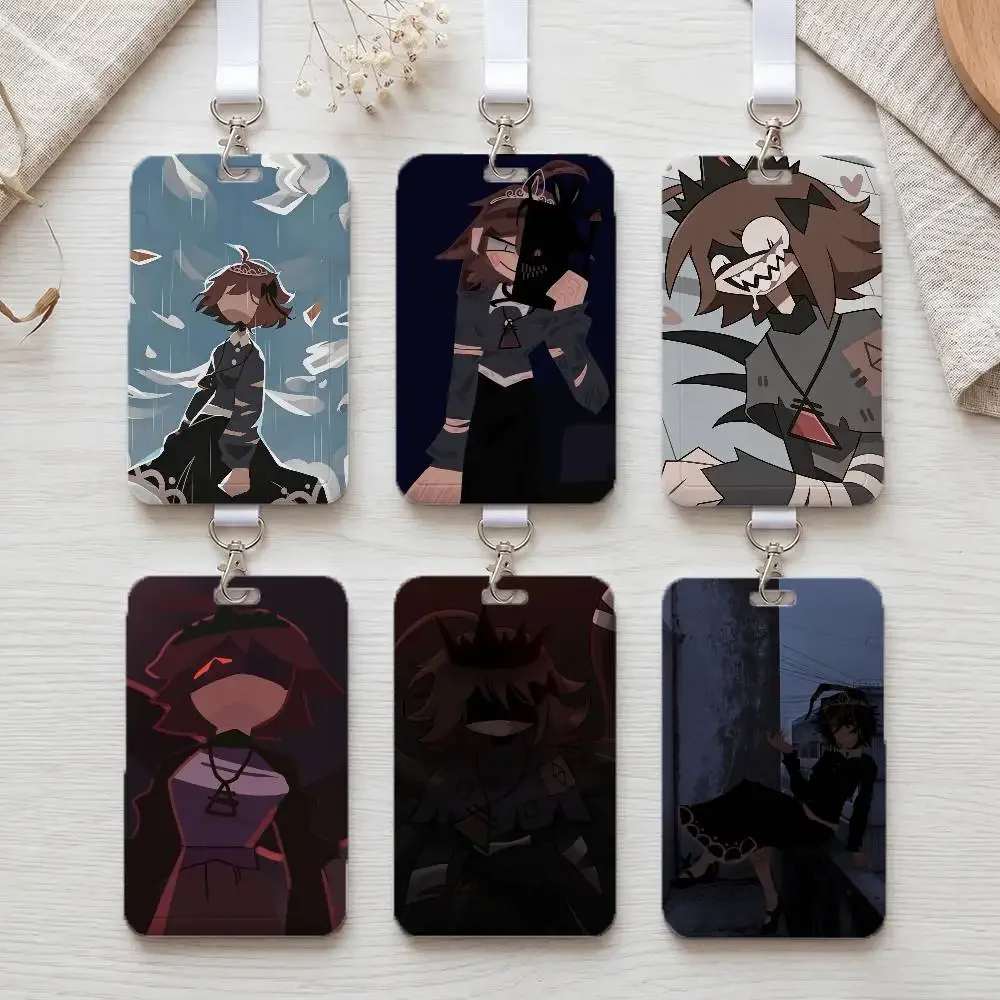 FBE Anime Alice  Portable Office Staff Badge Card Cover Lanyard Card Case