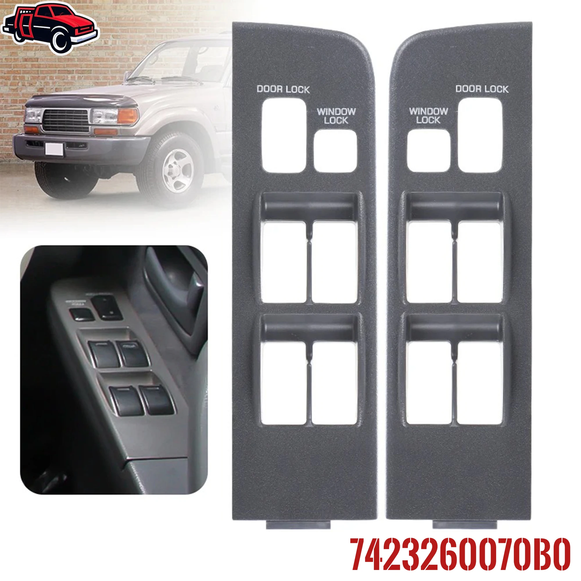

Car Window Lift Control Switch Panel Cover Trim L/RHD For Toyota Land Cruiser LC80 FZJ80 4500 1991 1992 1993 1994 1995 1996 1997