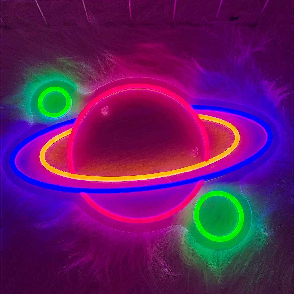 Star ring neon lights can be used for bar birthday party room decoration to create a mysterious atmosphere