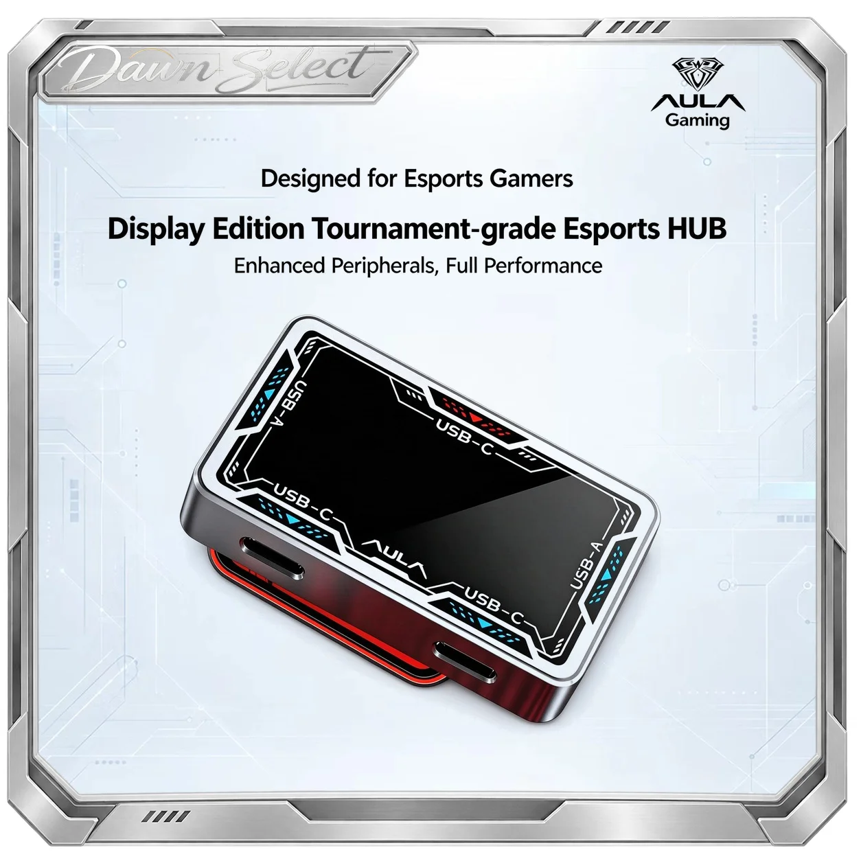 AULA 8K Esports USB Hub Tournament-grade 1-to-4 Extender 8000Hz Polling Rate MTT No Congestion CNC Aluminum Shell For PC Gaming