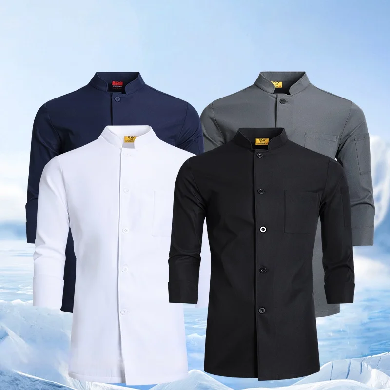 Long Sleeve Chef Coat Men Kitchen Clothes Jacket Western Restaurant Catering Waiter Chef Uniform Hotel Costume Bakery Cook Wear