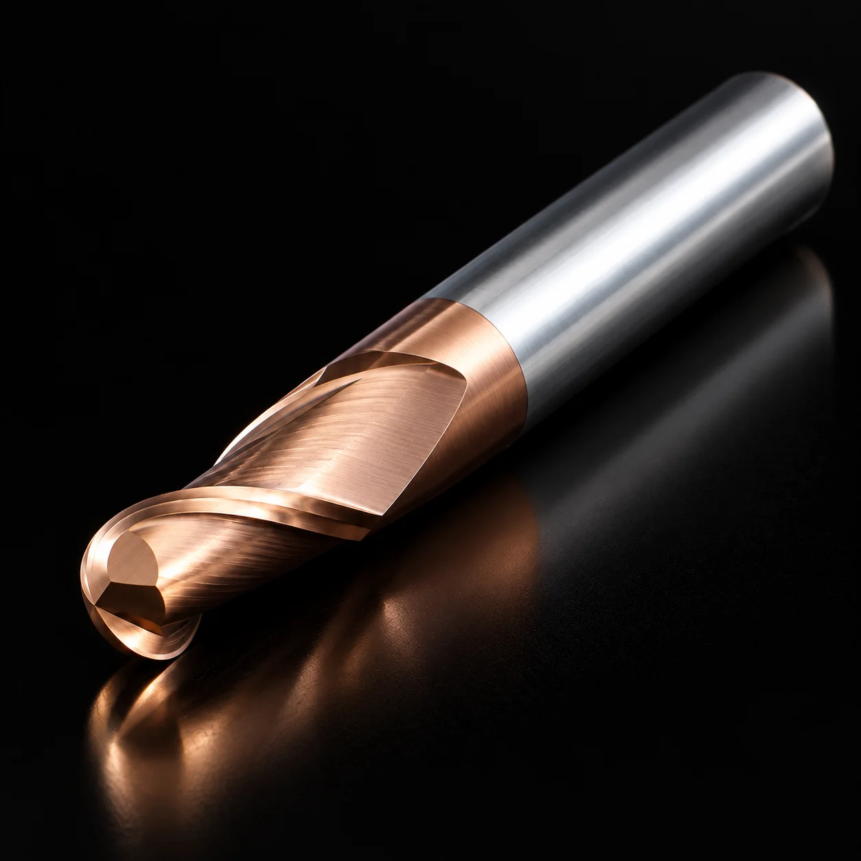 HRC55 2-Schneiden-Kugelkopffräser aus Vollhartmetall, beschichtet, mit langer Reichweite, CNC-Fräser für Stahl, R1 R2 R3 R4 R5 R6 R7 R8 R10 Fräswerkzeug – Detail 2