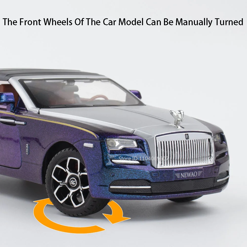 1:24 스케일 롤스로이스 돈 스펙터 모델카 장난감 합금 다이캐스트 사운드 라이트 도어 오픈 풀백 어린이 인터랙티브 모델