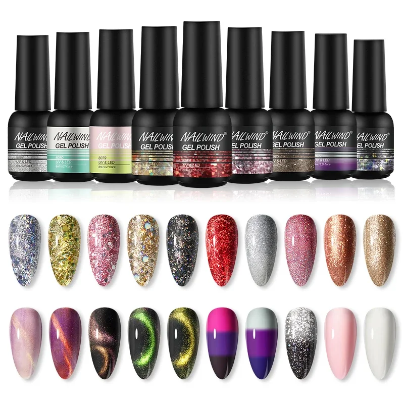 NAILWIND สินค้าใหม่ 8ml เล็บเจล DIY เล็บผลิตภัณฑ์สําหรับเล็บ Art Soak Off กึ่งถาวร UV LED เจลแฟลชเล็บ