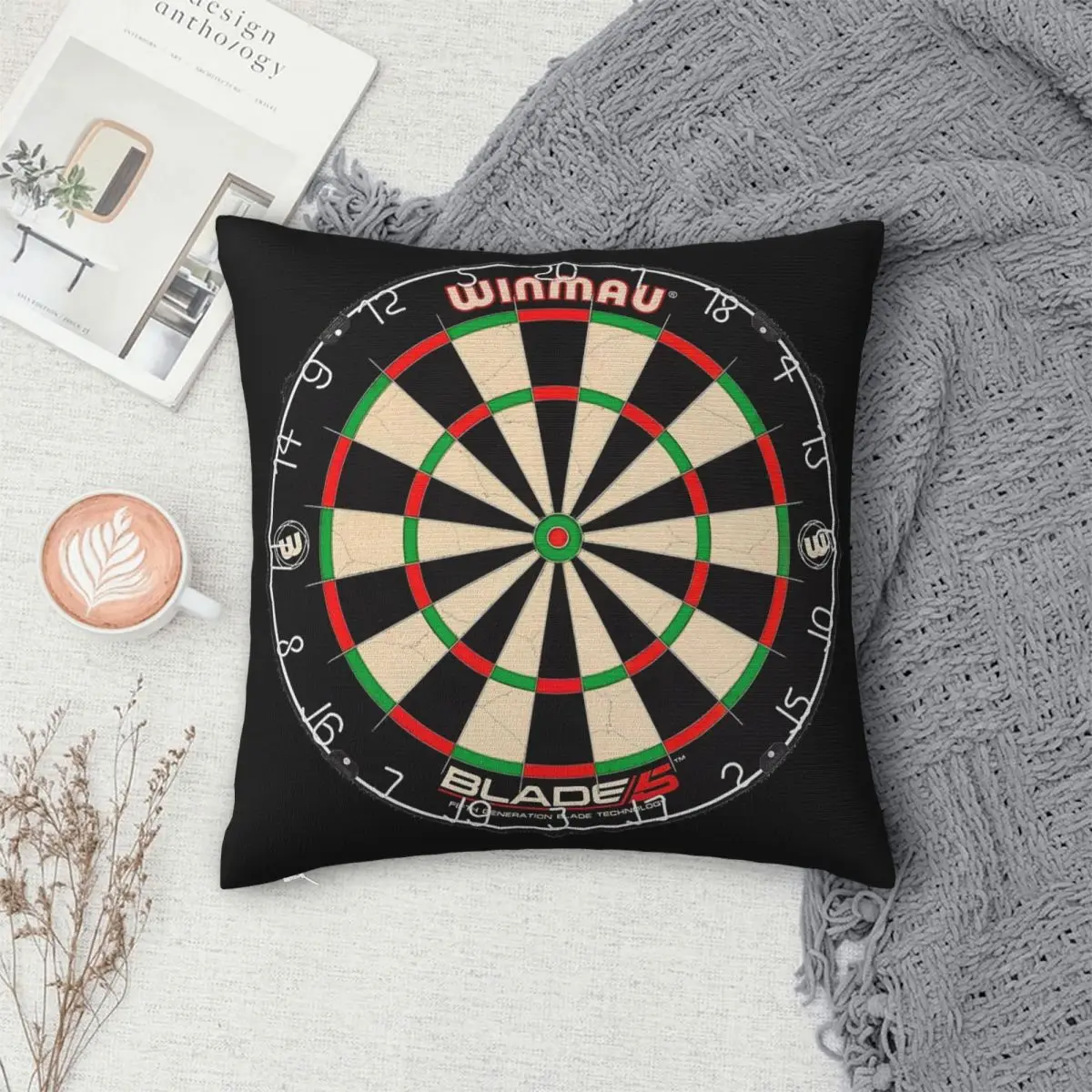 Winmau Blade 5 Dartboard Square Pillowcase Polyester Pillow Cover Cushion Zip Decorative Comfort Throw Pillow For Home Bedroom