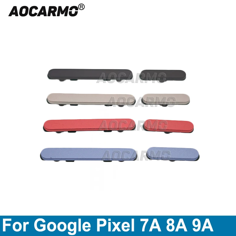 Aocarmo Side Key Power & Volume Buttons Keys Replacement Parts For Google Pixel 9A 7A 8a