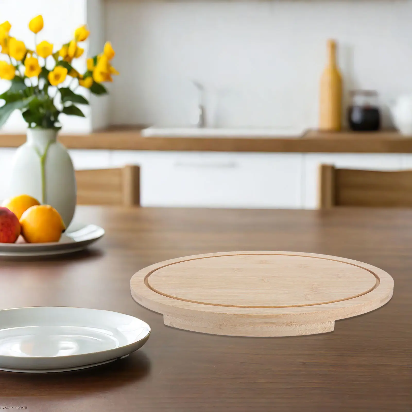 Bamboo Corner Cutting Board Round Edge Kitchen Countertop Chopping Board for Cabinets Cheese Meat Vegetable Prep Organizer