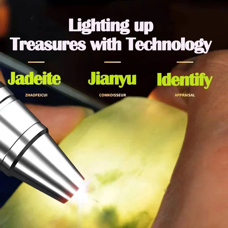 Mini 4 Light Sources Lamp Flashlight 365/395NM Torch Jade Inspection Ultraviolet UV Light Identification Lamp LED Flashlight