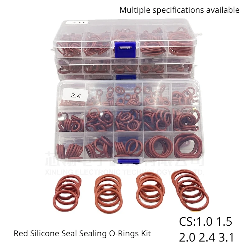 

Red Silicone O Ring Food Grade Gasket O-Ring Red Silicone VMQ Seal Sealing Oring Silicon Washer Rubber O-Ring Assortment Kit Set