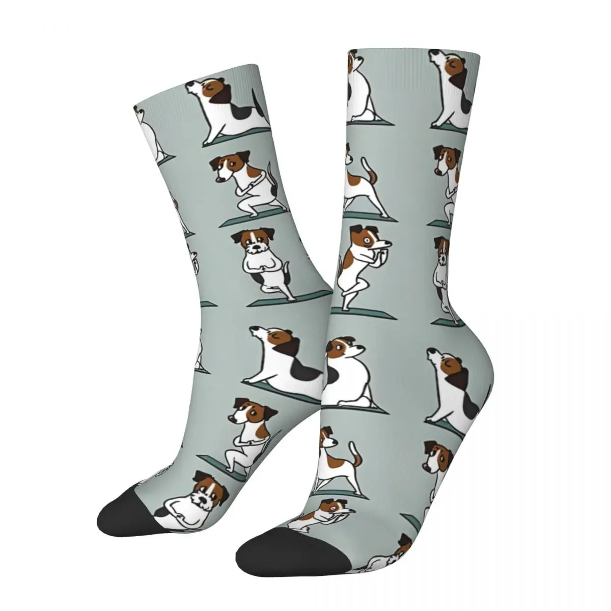 Funny Crazy Jack Russell Terrier Yoga Sock for Men Hip Hop Vintage Gym Happy Quality Pattern Printed Boys Crew Sock Casual Gift