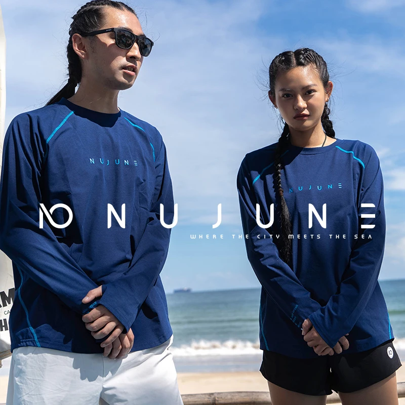 Nu-June Women Quick Dry T-shirt UPF50+ Running Breathable Long Sleeve Athletic T Shirts Unisex Surfing Gym Tops Beachwear