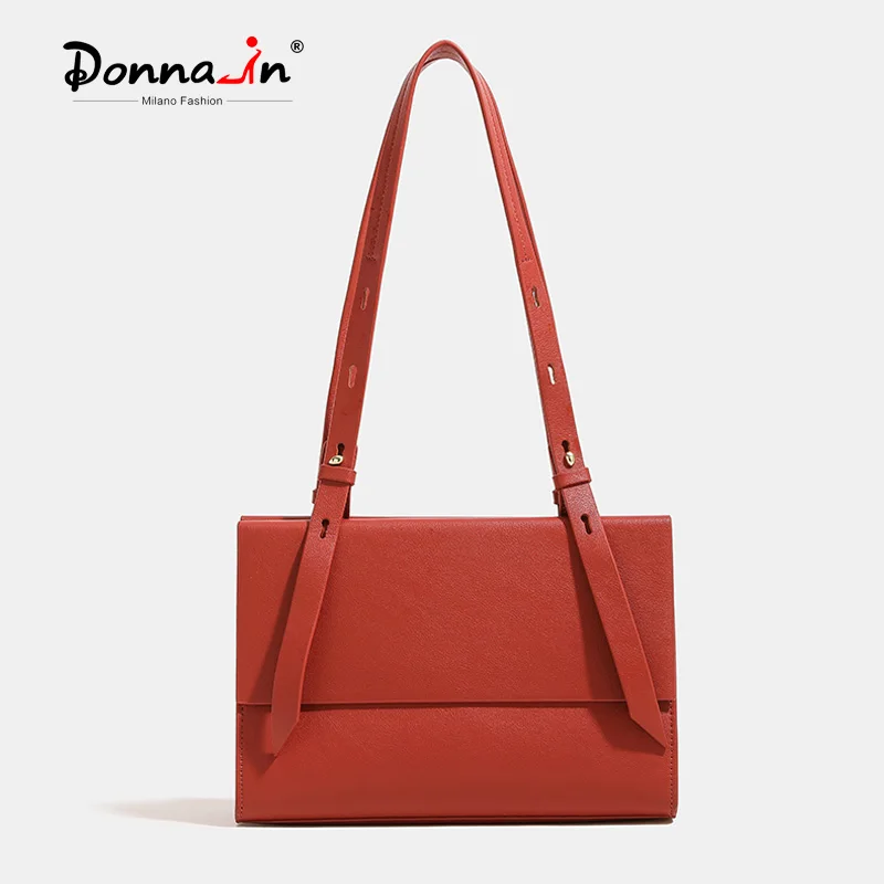 Damska torba na ramię z naturalnej skóry bydlęcej modna torebka prawdziwa torba pod pachami w kolorze czerwonym modny kolor