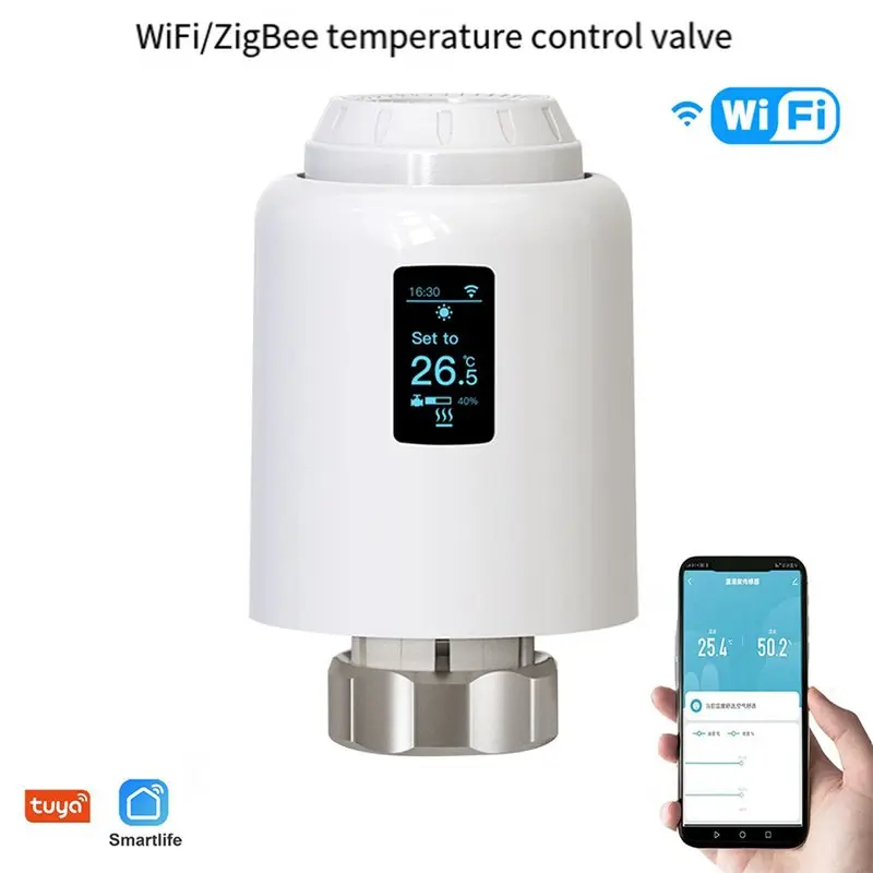 DT51 WiFi Tuya Thermostat Programmable TRV Smart Life Temperature Controller Radiator Actuator Thermostatic Valve for Home