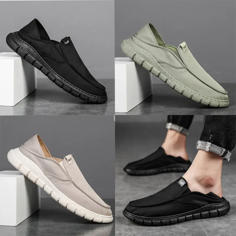 Zapatos informales cómodos para hombre, mocasines transpirables antideslizantes, a la moda, para exteriores, novedad de 2023