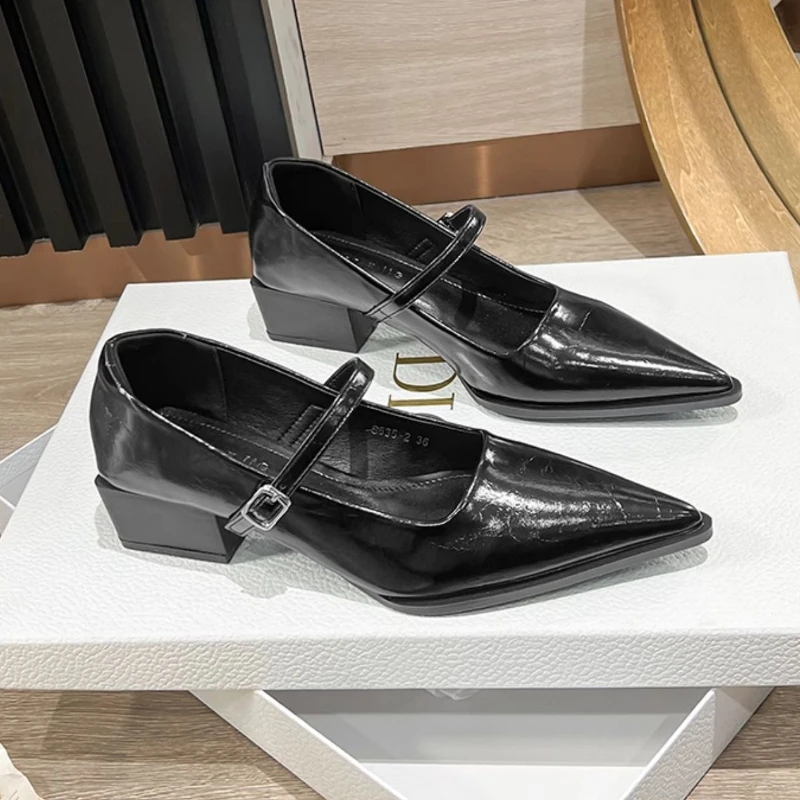 Sandal Hak Tinggi Ujung Lancip Wanita Seksi Sepatu Chunky Elegan Musim Panas 2025 Merek Fashion Baru Sepatu Pesta Slingback Wanita Zapatillas