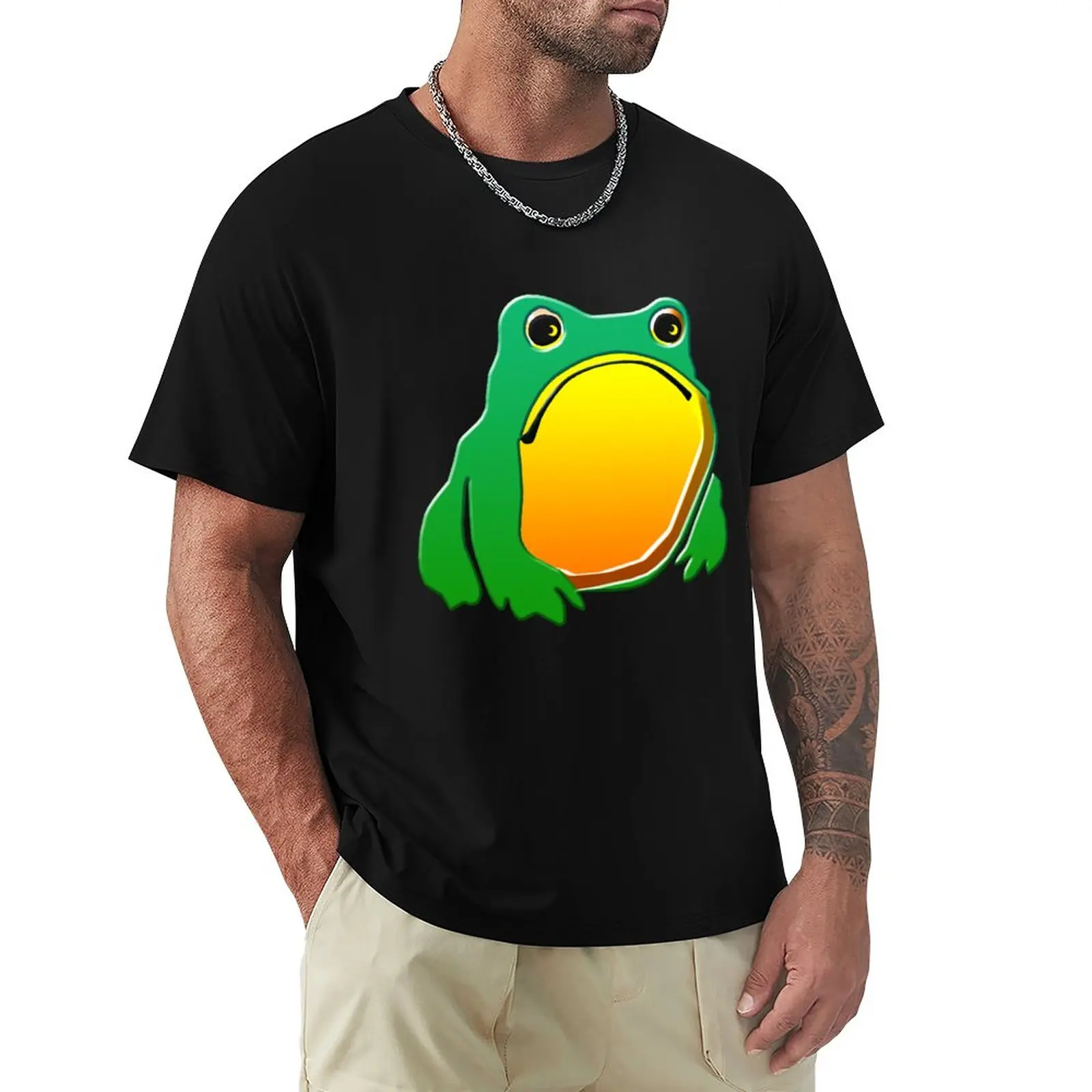 Grumpy Frog drawing Japanese art by Matsumoto Hoji T-Shirt tees sports fans quick-drying mens clothes