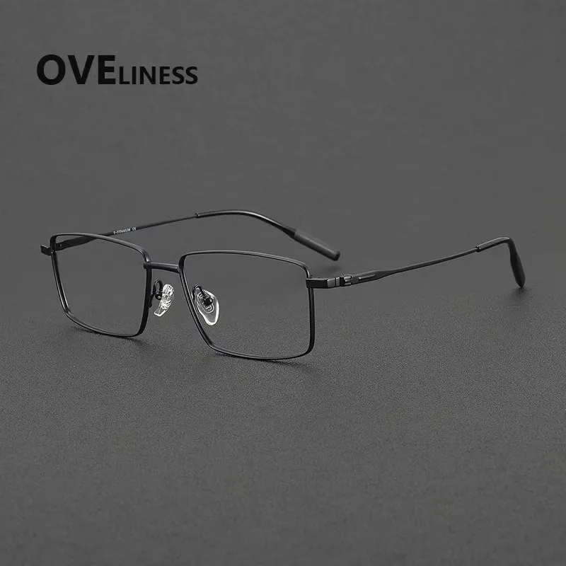 

Оправа для очков из чистого титана, мужская высококачественная сверхлегкая оправа для очков, брендовый дизайн, квадратные очки, японские очки