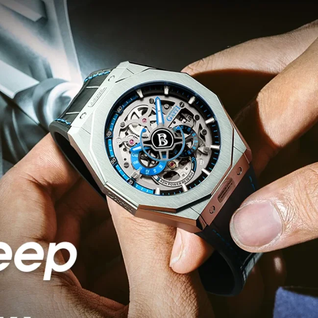 

BONEST GATTI Men Automatic Watch Luxury 42mm Mechanical Wristwatch Skeleton Dial 50M Waterproof Luminous Sapphire Mirror