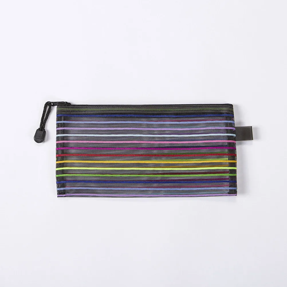 

12Pcs A6 Mesh Zipper Pencil Bag Nylon Waterproof Lightweight Colorful File Bag for Office School Documents Stationery Storage