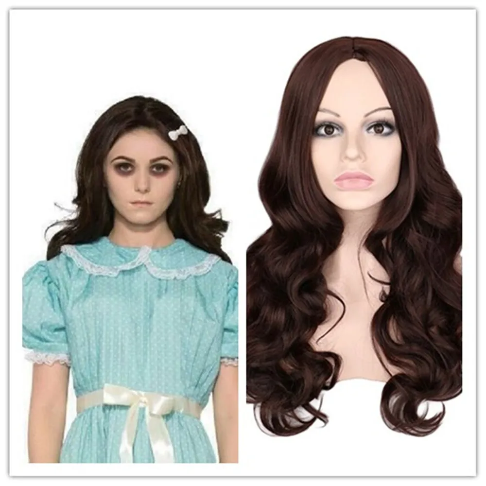 

Аниме-парик Shining Wig, темно-коричневый, длинные кудрявые волосы, для косплея, Хэллоуина, из термостойкого синтетического волокна, для вечеринок