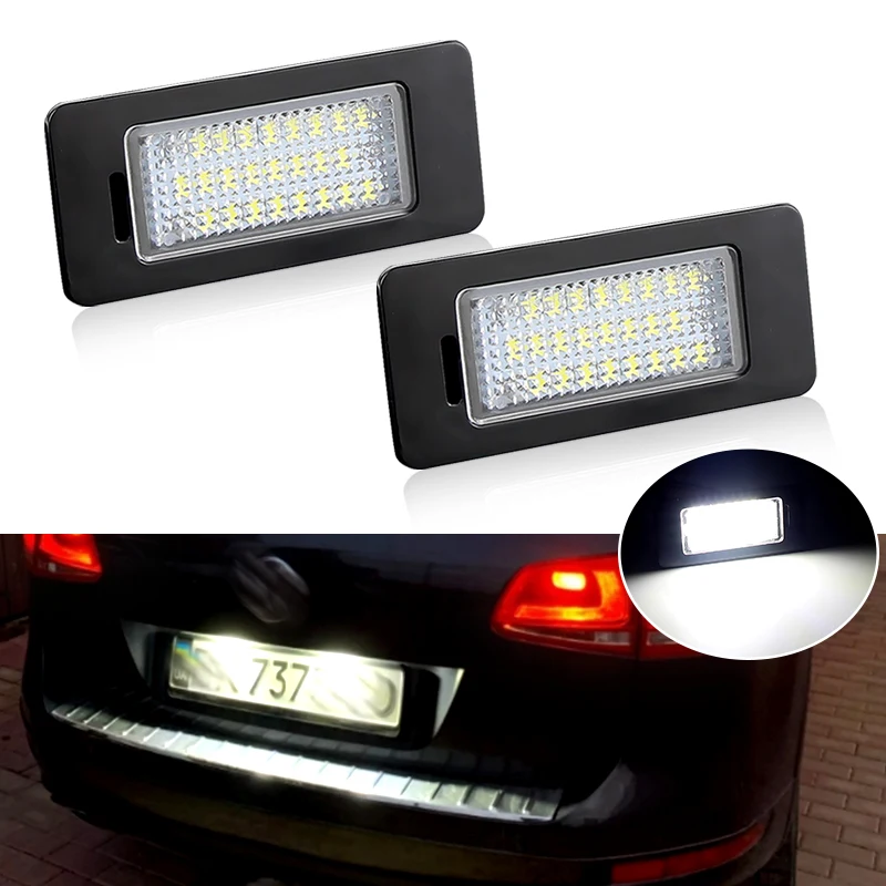 2X Oświetlenie tablicy rejestracyjnej LED Canbus do VW Golf 6 7 MK6 MK7 Golf Plus Jetta Passat B6 B7 Wagon Sharan 2 Touran 2 Touareg 2