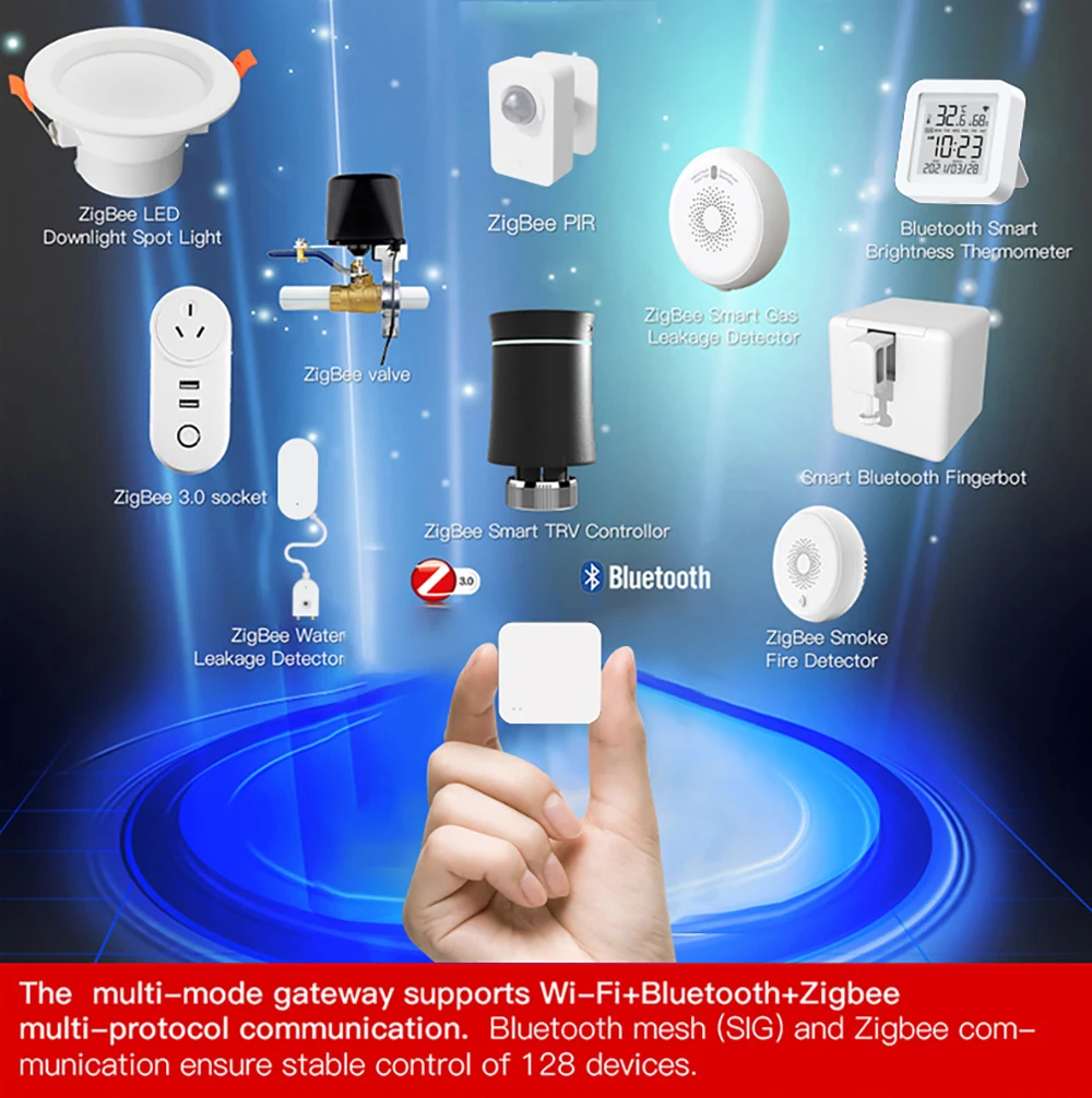 Tuya ZigBee Gateway Bluetooth Hub, Sem Fio 3.0, Temperatura, Umidade, Sensor do Solo, Rega Baseada no Clima, Kit de Jardim Inteligente