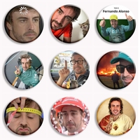 Big Face Fernando Alonso Funny Meme Soft Button Pin Fun Creative Memes Brooch Badge Bag Accessories Fans Collect Friends Gifts