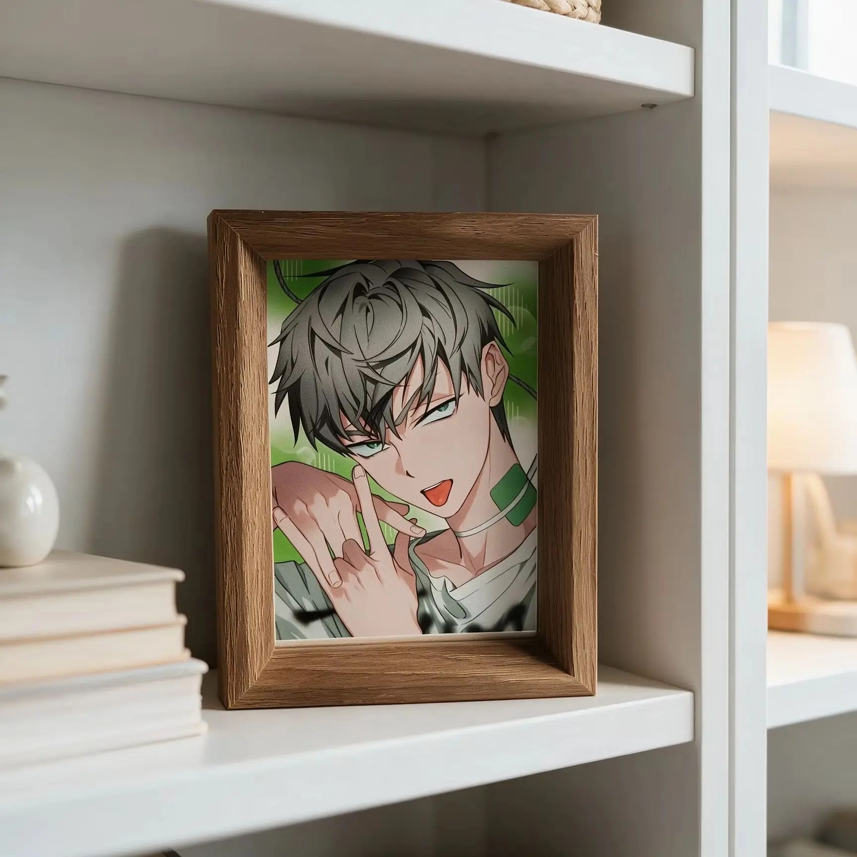 1PCS Wooden Anime Character Photo Frame INS Style Desktop Decora Photo Frame Home Decora Anime Enthusiasts Collect Gifts ﻿