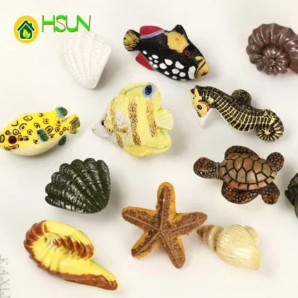 2pcs Cartoon Ocean Animal Resin Handles Mediterranean Pastoral Ocean Windshield Shoe Cabinet Door Drawer Children's Room Handles