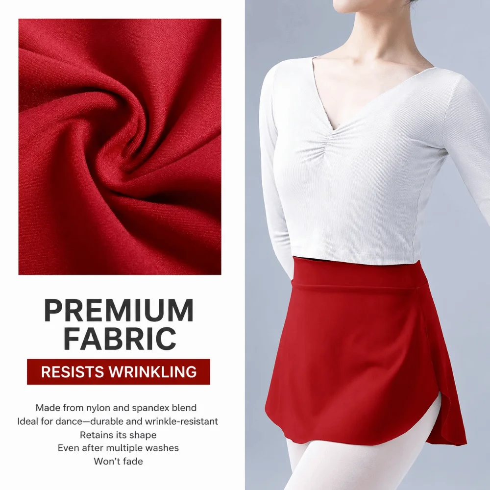 Easy Wear Elastic Waist Ballet Training Skirt Polyester All Match Yoga Skirt Dance Half Skirt Ballet Training