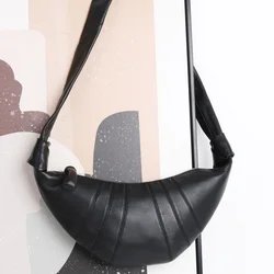 2024Spring New French Fashion Can Be Praised Croissant Niche Texture Dumpling Bag Crossbody Waist Bag Sheepskin Bag