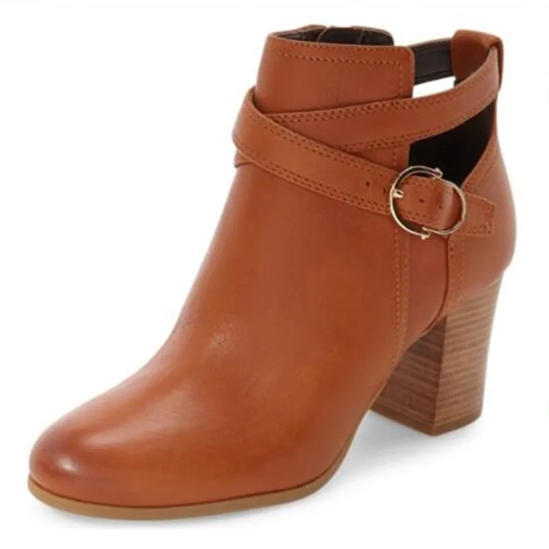 

SHOFOO shoes Fashionable women's boots. Ankle boots. About 7cm heel height. Thick heel. Fashion casual banquet shoes Brown shoes