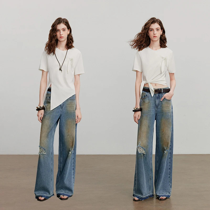 TOYOUTH Maglietta a maniche corte da donna 2025 Estate Nuove magliette casual 8521074