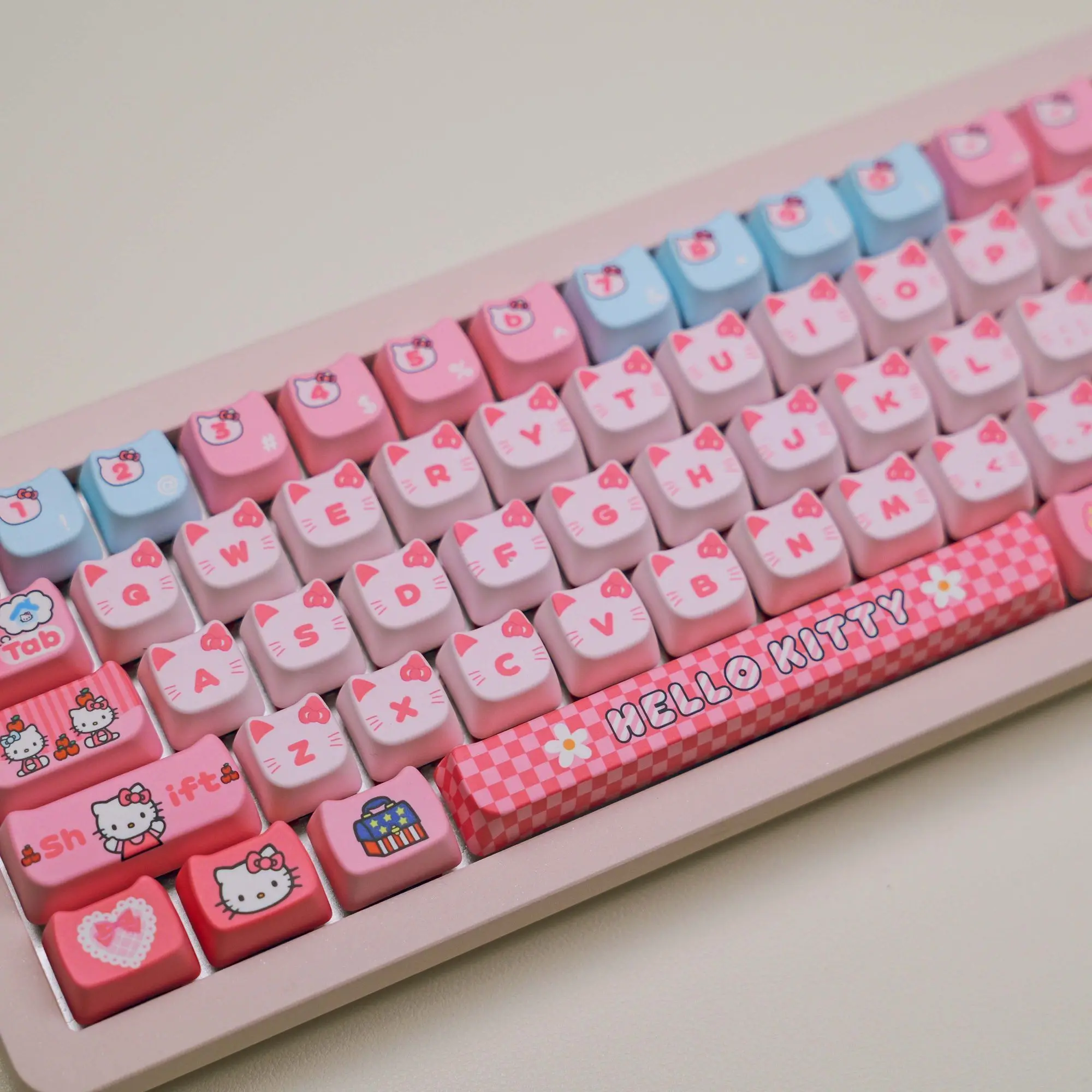 

Sanrio Hello Kitty PBT Keycap Lovable Pink Colour Individuality Appearance Index Abrasion Resistant Feel Keyboard Kawaii Cute
