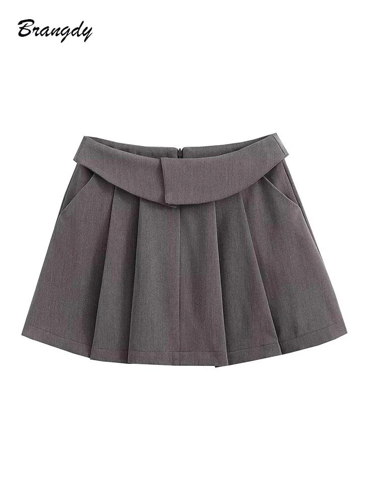 

Traf Skirt Sets For Women Y2k Skirts Y2k Clothes Chic 2024Women's High Waist Mini Pleated Skirts Blouse Sets Chic Streetwears