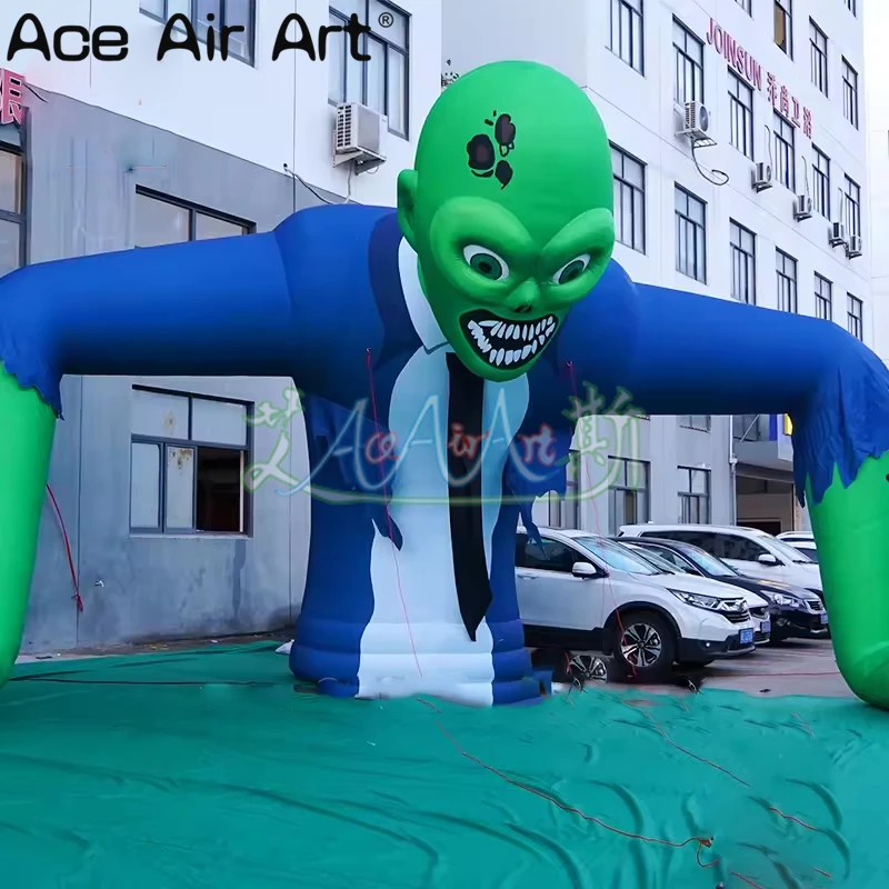 Benutzer definierte riesige aufblasbare Werbung Cartoon bunte Tier Zombie Bogen Maskottchen mit LED-Licht für Dekorationen