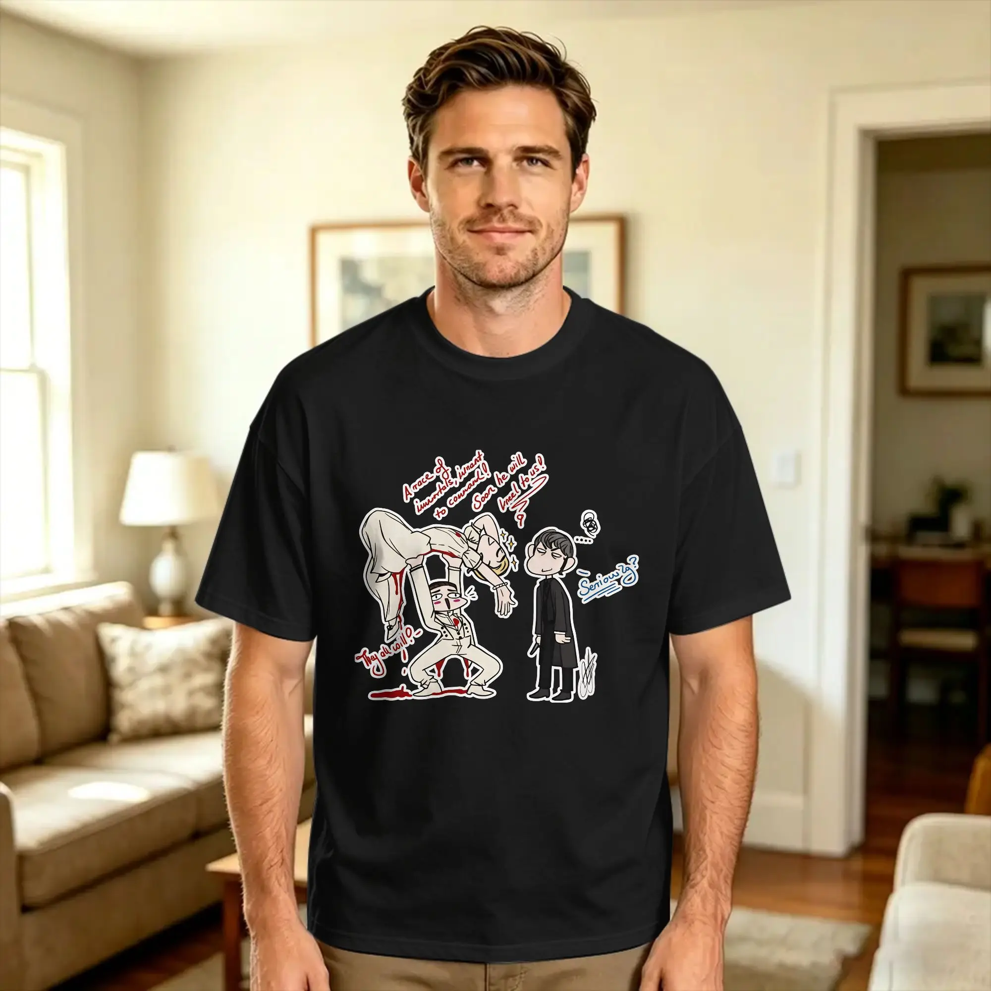 Men Penny Dreadful Seriously T Shirts  100 Cotton Top Tees Summer Streetwear Short Sleeves T-Shirt Crewneck Trendy Cool Tshirt