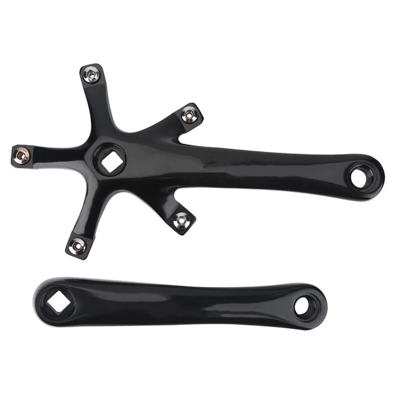 

1Pair 170MM Mountain Road Bike Alloy Single Crankset Repair Parts (Black)
